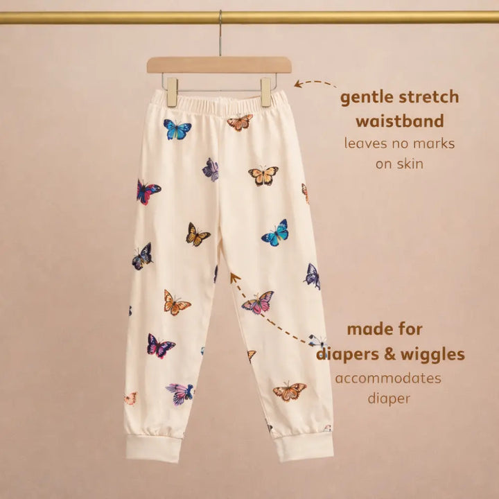Bubz Bamboo Cord Set For Girls - Chasing Butterflies