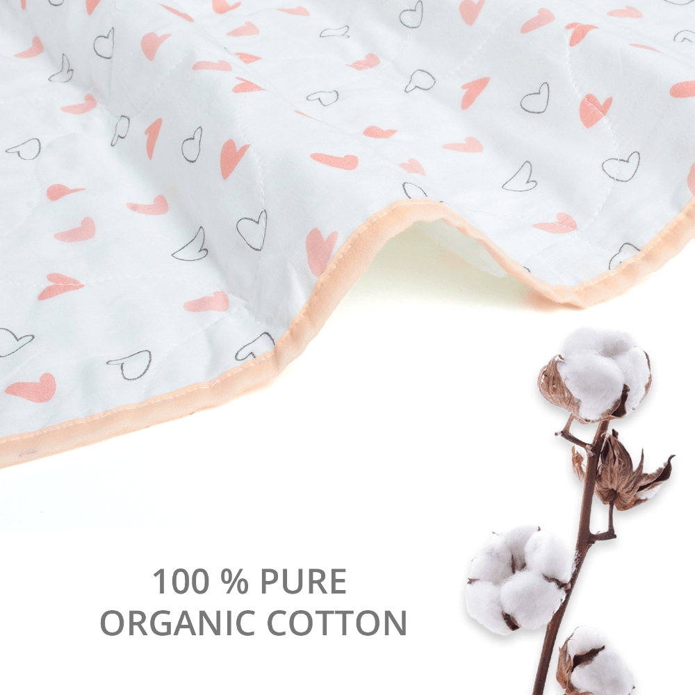 The White Cradle Organic Cotton Softest Baby Dohar / Blanket Quilt for Crib / Cot