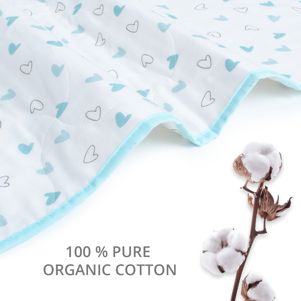 The White Cradle Organic Cotton Softest Baby Dohar / Blanket Quilt for Crib / Cot
