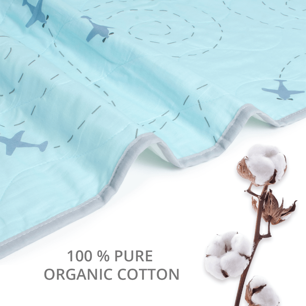 The White Cradle Organic Cotton Softest Baby Dohar/Blanket/Quilt for Crib/Cot/Bed