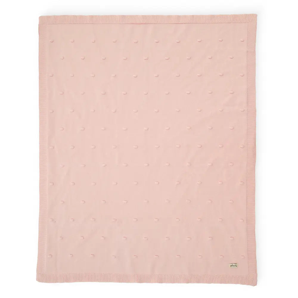 Pluchi Bubble Knit Pink Pearl color Cotton Knitted Ac Blanket for Baby / Infant / New Born For Use In All Seasons