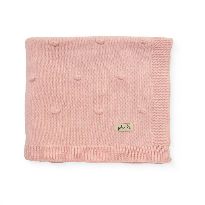 Pluchi Bubble Knit Pink Pearl color Cotton Knitted Ac Blanket for Baby / Infant / New Born For Use In All Seasons