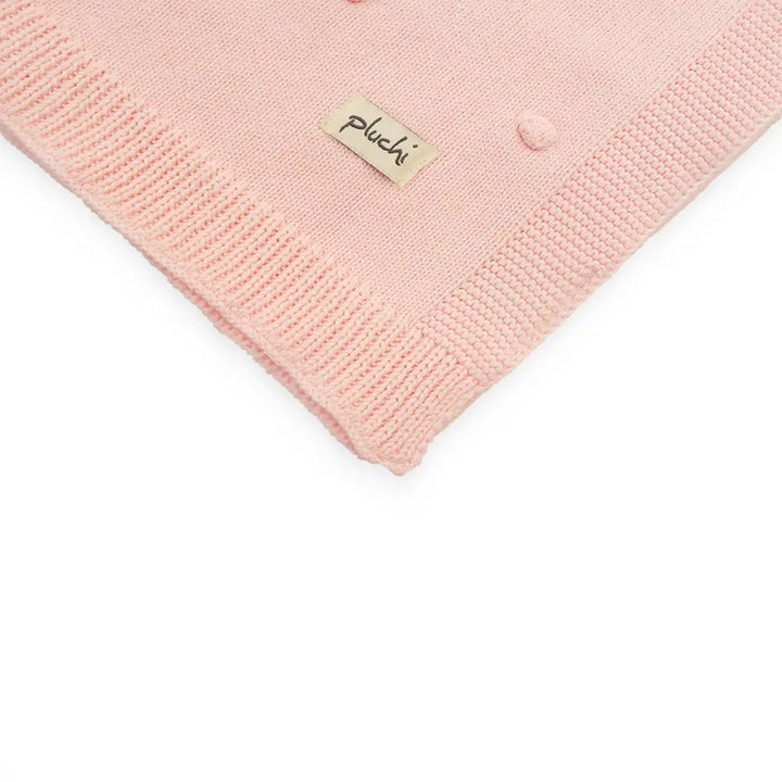 Pluchi Bubble Knit Pink Pearl color Cotton Knitted Ac Blanket for Baby / Infant / New Born For Use In All Seasons