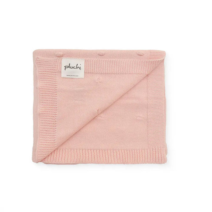 Pluchi Bubble Knit Pink Pearl color Cotton Knitted Ac Blanket for Baby / Infant / New Born For Use In All Seasons