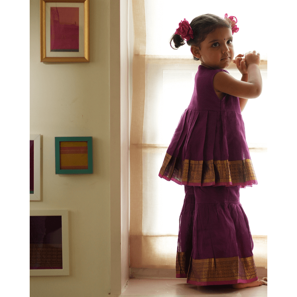 Love The World Today Anagha Sharara Coord Set - Purple