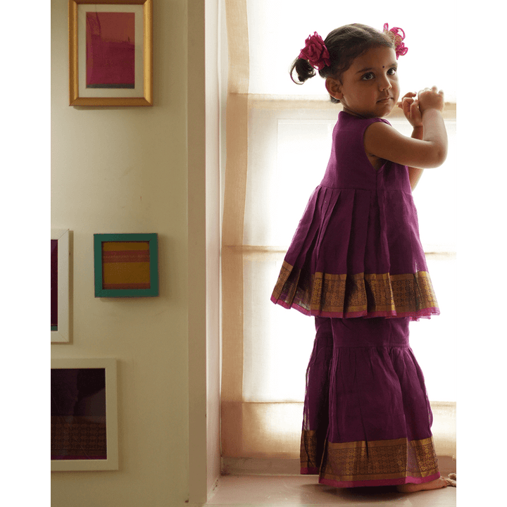 Love The World Today Anagha Sharara Coord Set - Purple