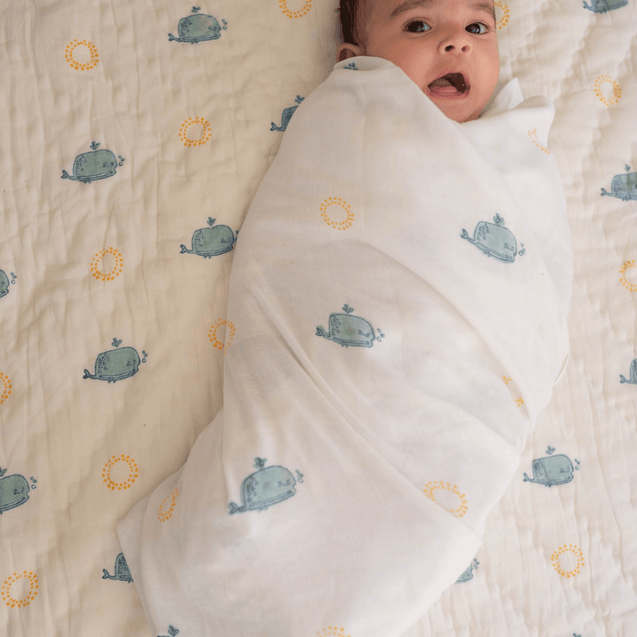 Raamae Baby Bundle (Quilt+Bib+Swaddle+Wash bag) - Moana