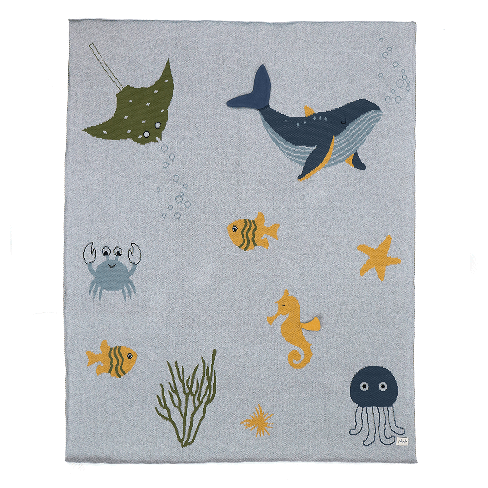 Pluchi Wonders of the Sea Cotton Knitted AC Baby Blankets