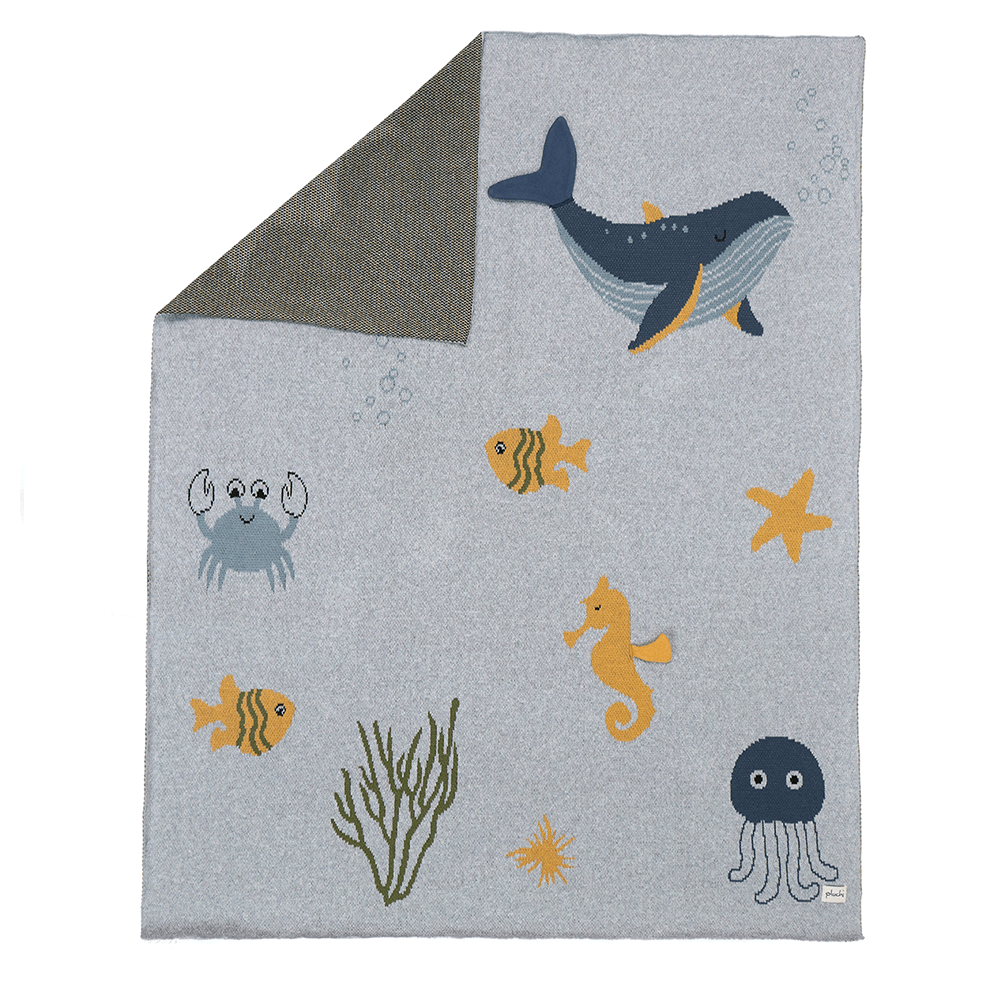 Pluchi Wonders of the Sea Cotton Knitted AC Baby Blankets