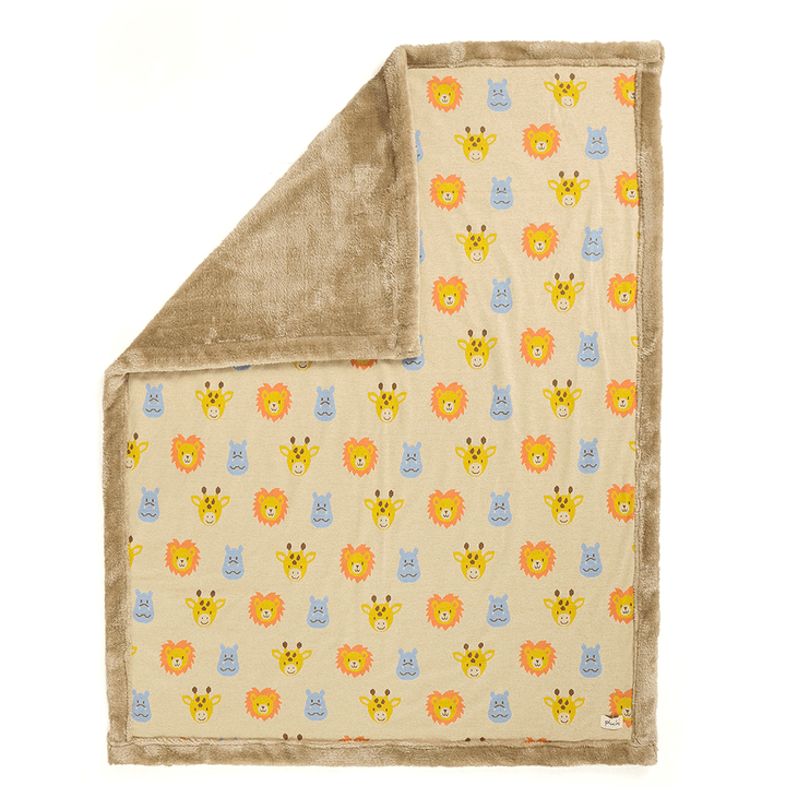Pluchi Knitted Blanket with Faux Fur Back for Babies