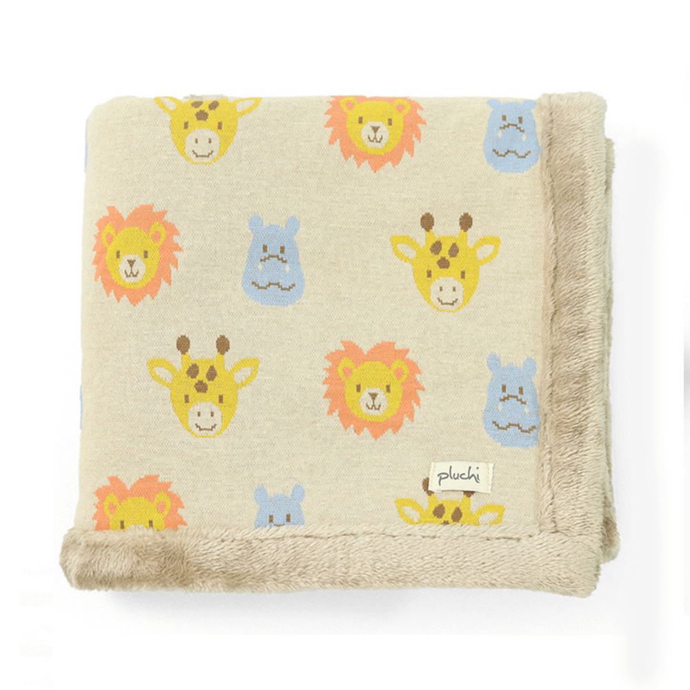Pluchi Knitted Blanket with Faux Fur Back for Babies