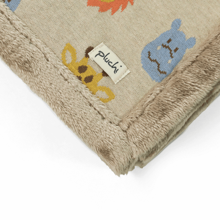Pluchi Knitted Blanket with Faux Fur Back for Babies