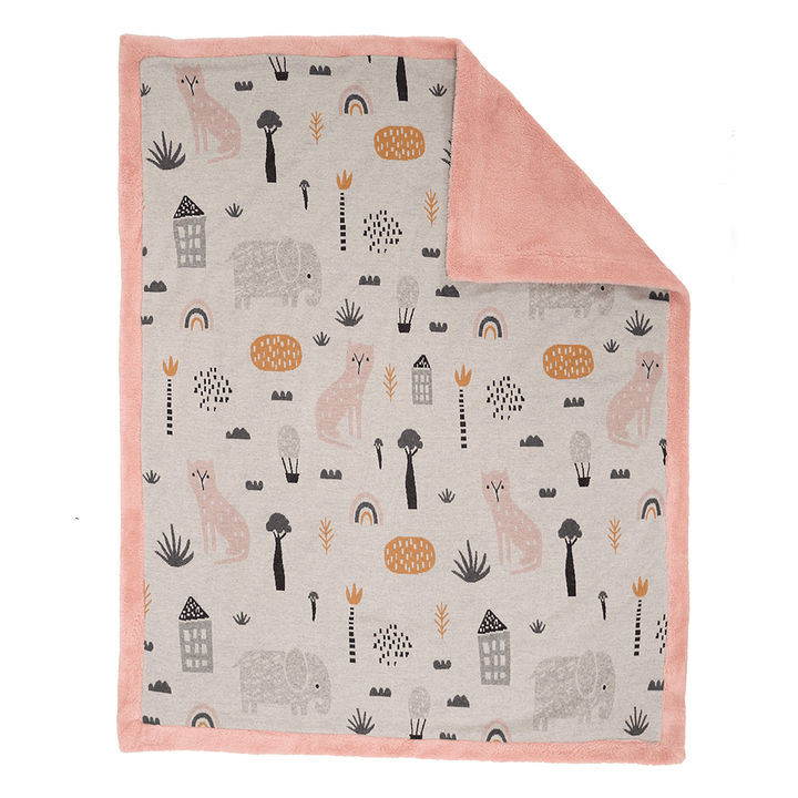 Pluchi Knitted Blanket with Faux Fur Back for Babies
