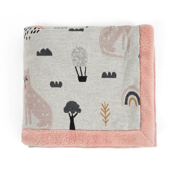 Pluchi Knitted Blanket with Faux Fur Back for Babies