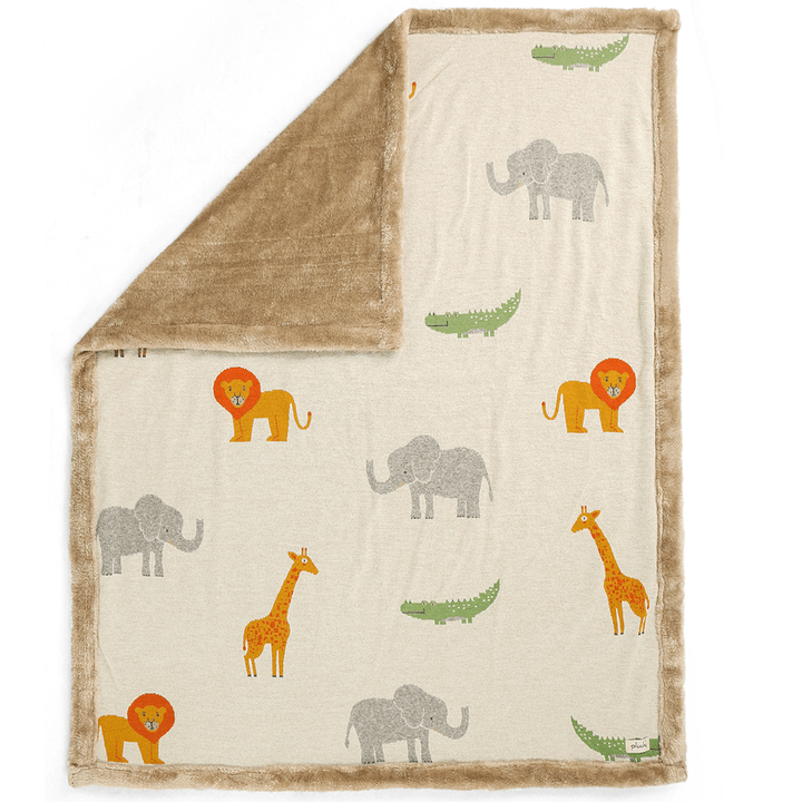 Pluchi Knitted Blanket with Faux Fur Back for Babies