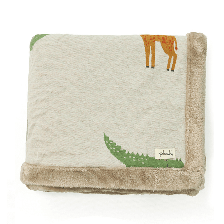 Pluchi Knitted Blanket with Faux Fur Back for Babies