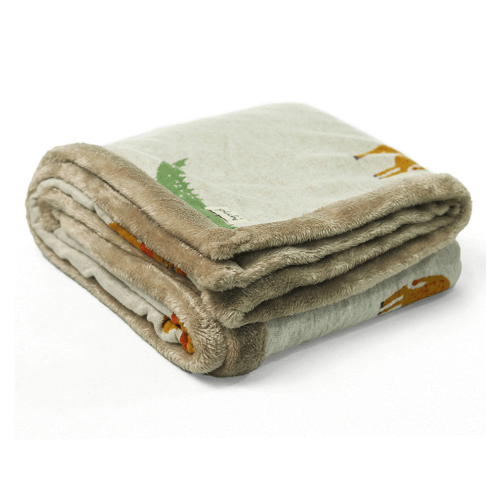 Pluchi Knitted Blanket with Faux Fur Back for Babies