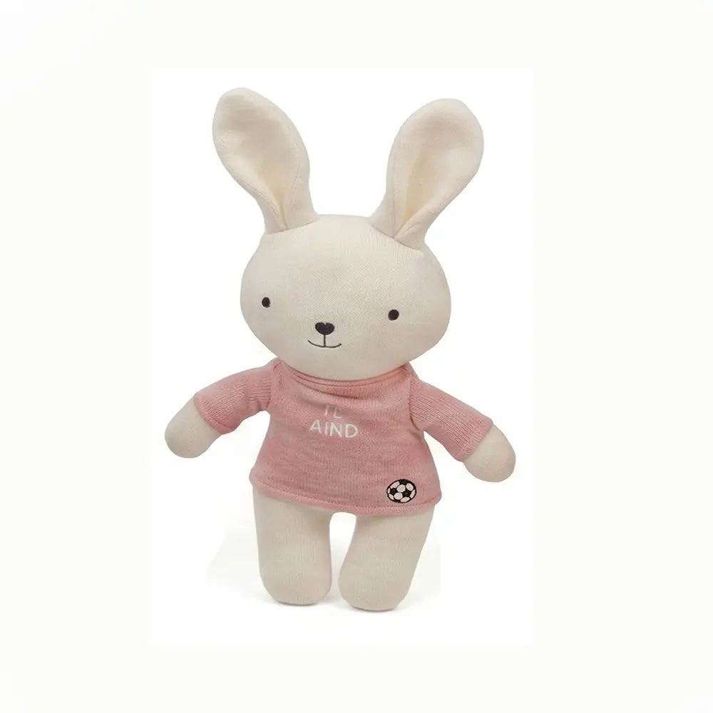 Pluchi Be Kind Football Bunny Cotton Knitted Stuffed Soft Toys (Pack of 2) - Cameo Pink &amp; Ivory