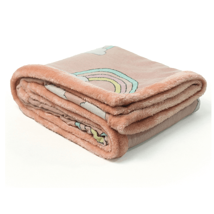 Pluchi Knitted Blanket with Faux Fur Back for Babies