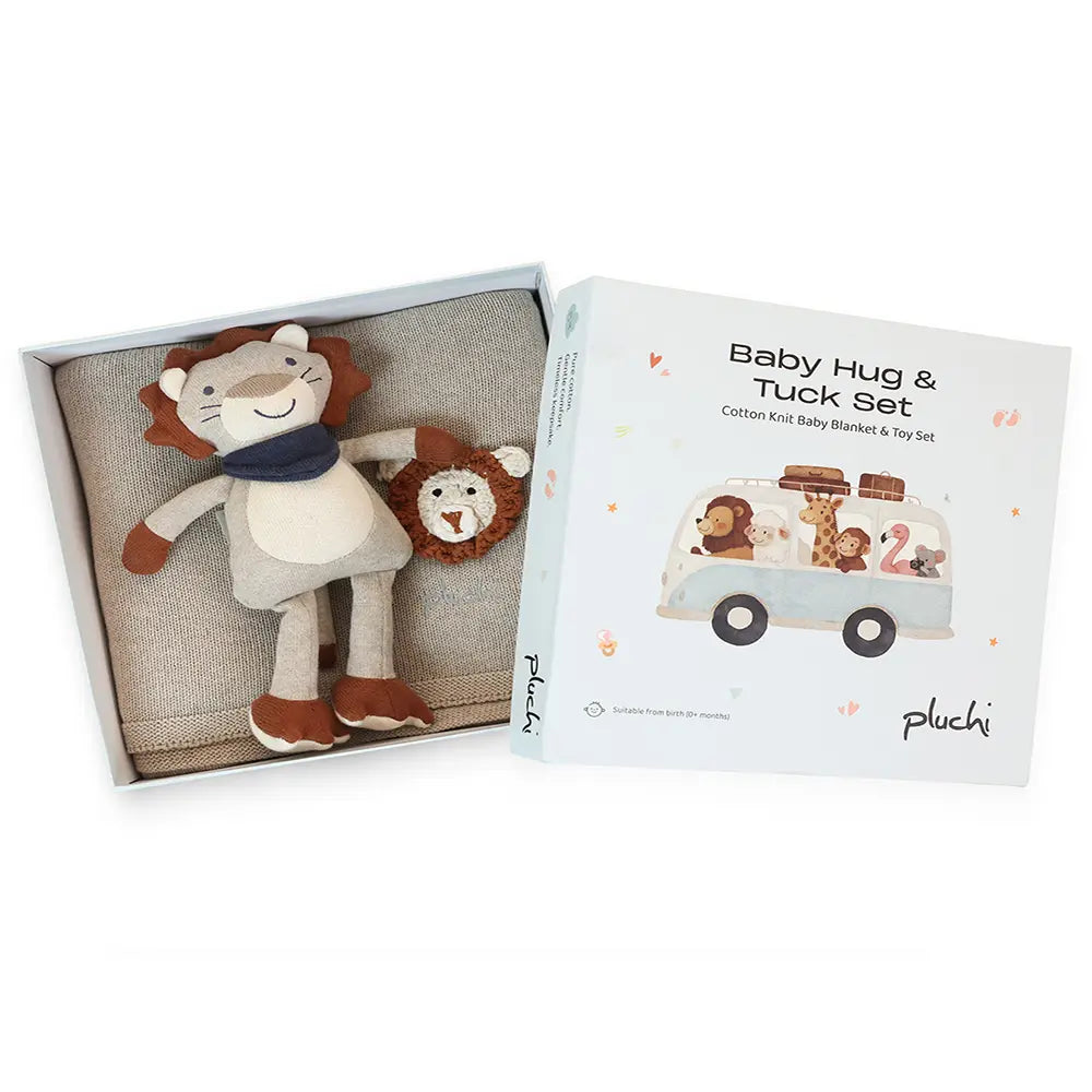 Pluchi Lenny The Lion Hug &amp; Tuck Gift (Set of 2)