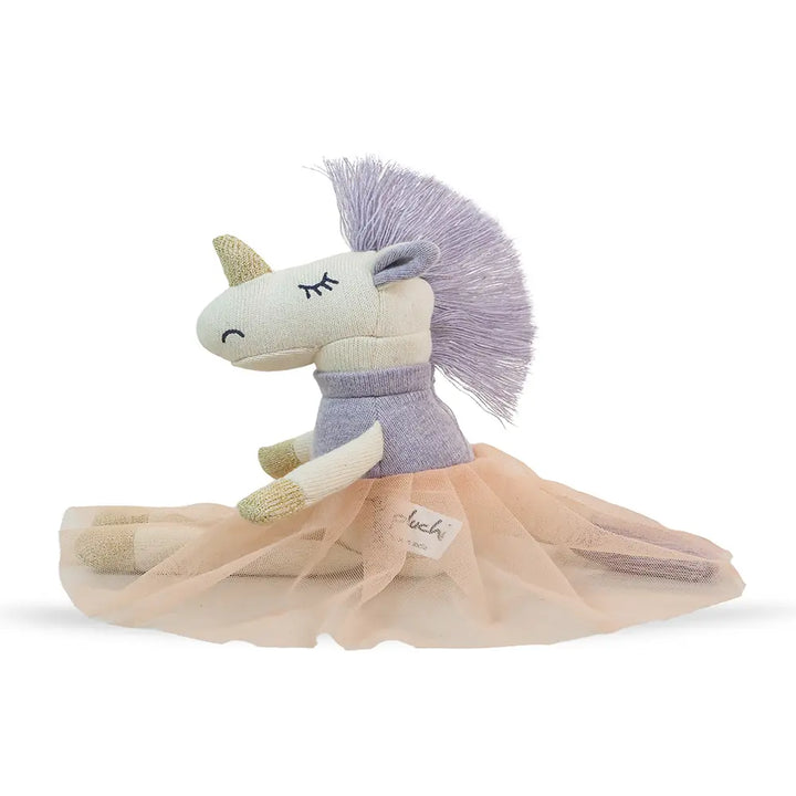 Pluchi Mystical Unicorn Lavender Milange - Natural &amp; Pink Gold Lurex Gift (Set of 2)