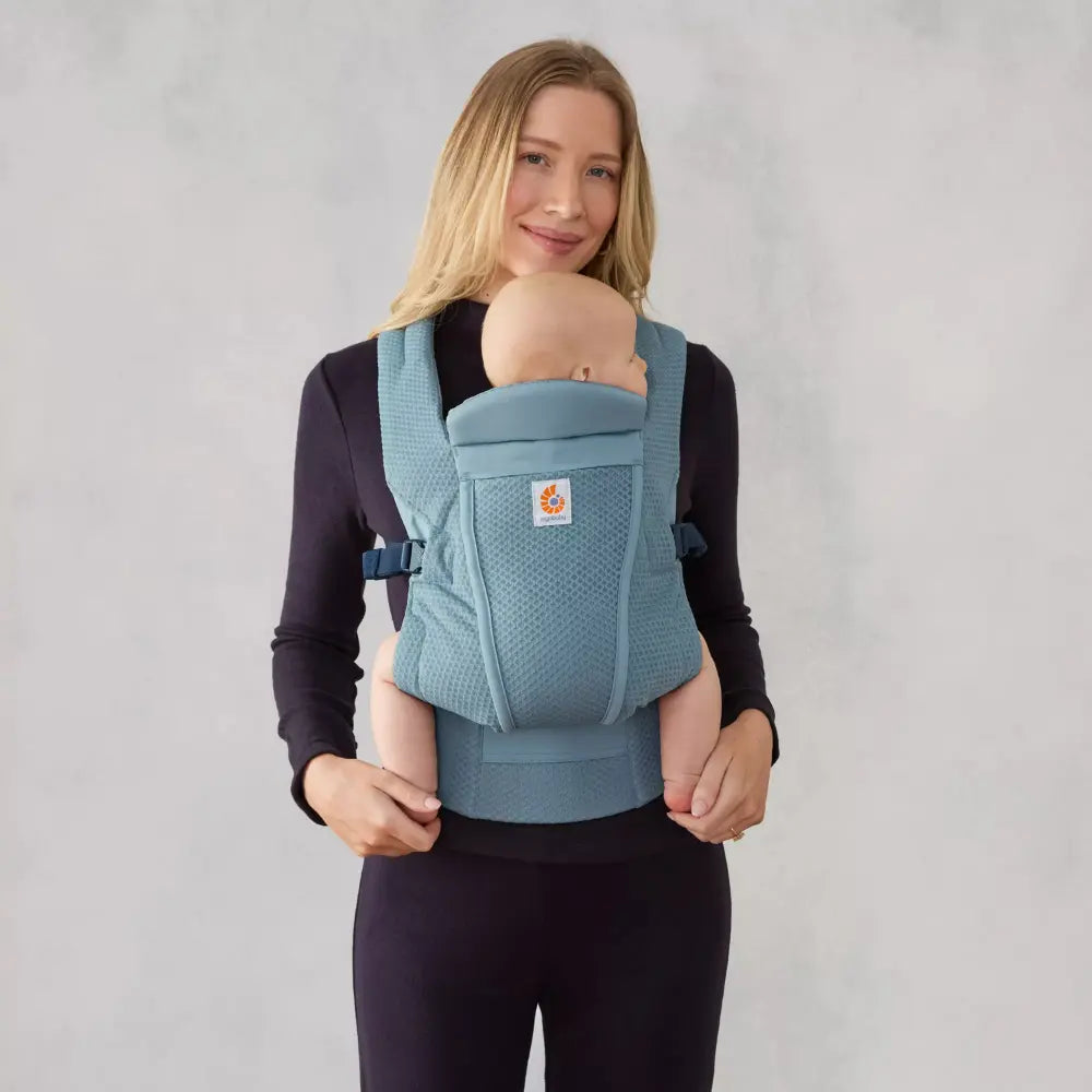 Ergobaby Omni Lite Mesh Baby Carrier – Soft &amp; Ergonomic Carrier with Padded, Adjustable Cross Shoulder Strap, Bucket Seat, Perfect for Travel &amp; Everyday Use, 0M–2 Years, Slate Blue