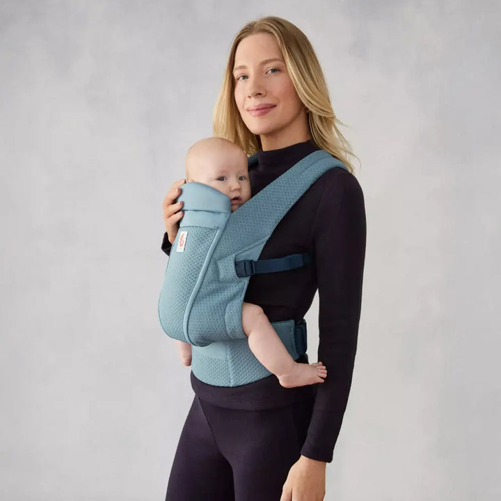 Ergobaby Omni Lite Mesh Baby Carrier – Soft &amp; Ergonomic Carrier with Padded, Adjustable Cross Shoulder Strap, Bucket Seat, Perfect for Travel &amp; Everyday Use, 0M–2 Years, Slate Blue