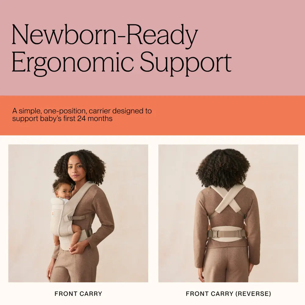 Ergobaby Omni Lite Mesh Baby Carrier – Soft &amp; Ergonomic Carrier with Padded, Adjustable Cross Shoulder Strap, Bucket Seat, Perfect for Travel &amp; Everyday Use, 0M–2 Years, Slate Blue