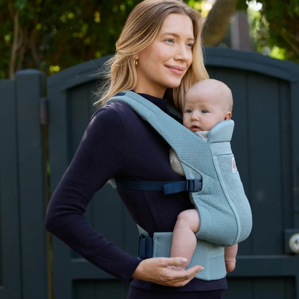 Ergobaby Omni Lite Mesh Baby Carrier – Soft &amp; Ergonomic Carrier with Padded, Adjustable Cross Shoulder Strap, Bucket Seat, Perfect for Travel &amp; Everyday Use, 0M–2 Years, Slate Blue
