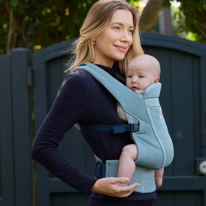 Ergobaby Omni Lite Mesh Baby Carrier – Soft &amp; Ergonomic Carrier with Padded, Adjustable Cross Shoulder Strap, Bucket Seat, Perfect for Travel &amp; Everyday Use, 0M–2 Years, Slate Blue