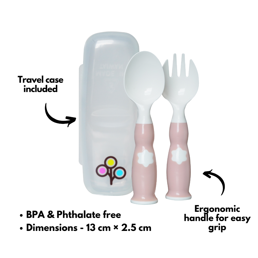 Ergonomic Fork & Spoon Set with Travel Case