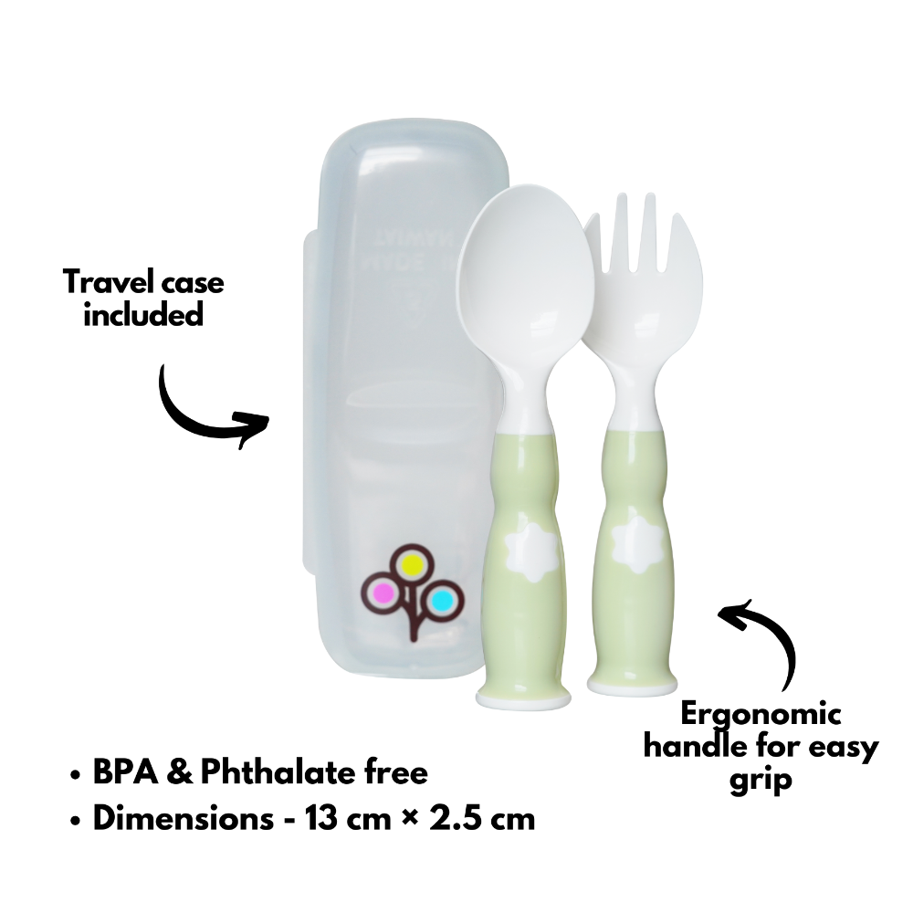 Ergonomic Fork & Spoon Set with Travel Case