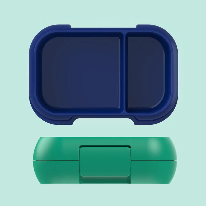 Bentgo Kids Leak-Proof Lunch Box with 2 Compartments, BPA-Free Bento Snack Box, Microwave, Dishwasher &amp; Freezer Safe, 355 ml - Green/Navy