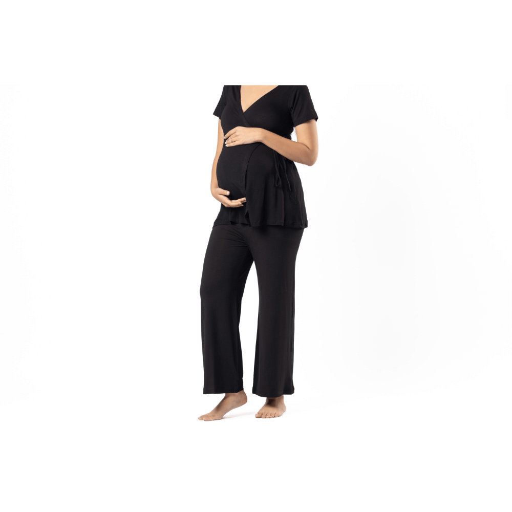 Block Hop Black Maternity Wrap Co-Ord Set