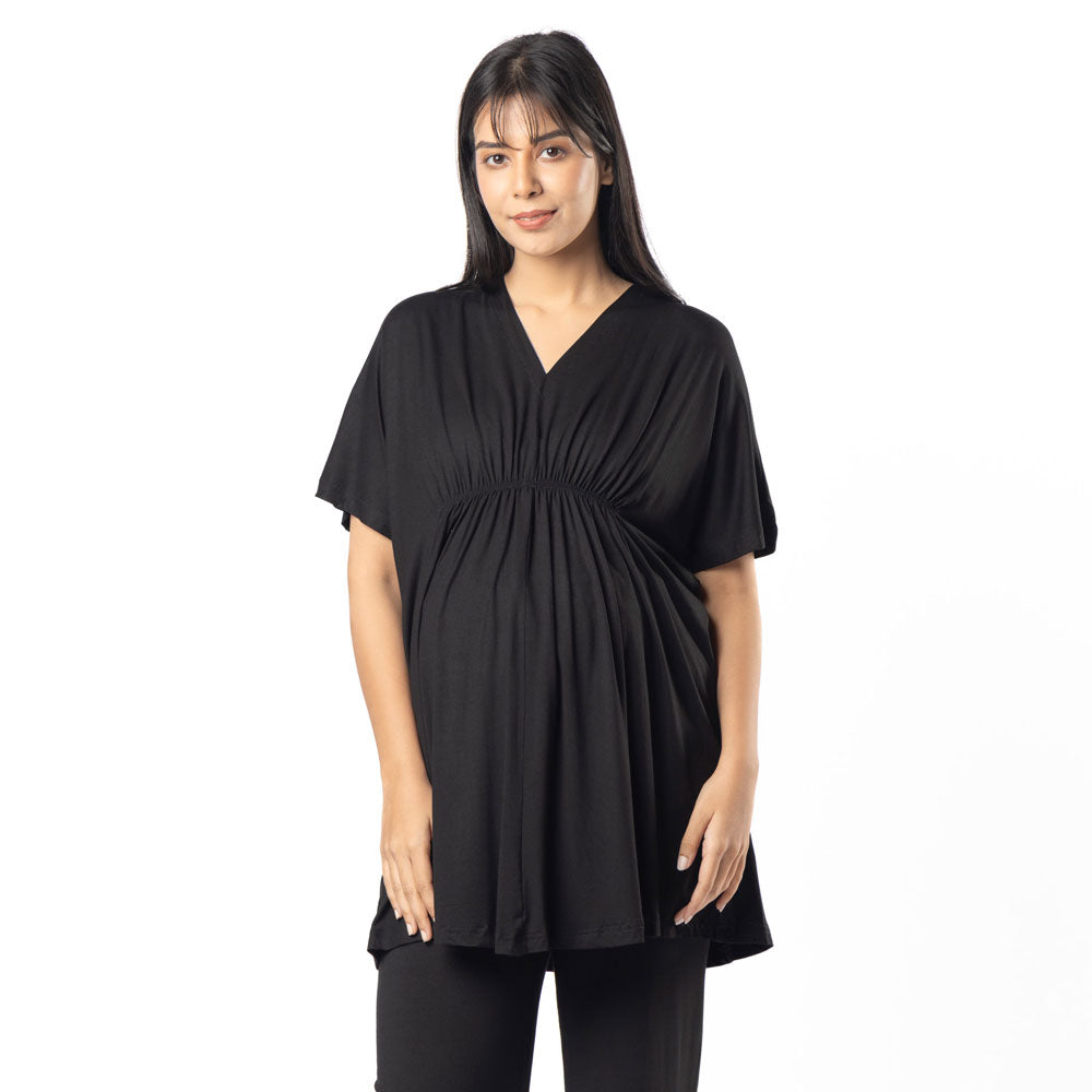 Block Hop Black Kaftan Top