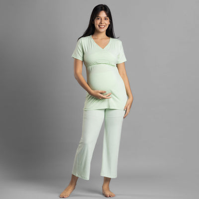 Block Hop Maternity Pants - Lime