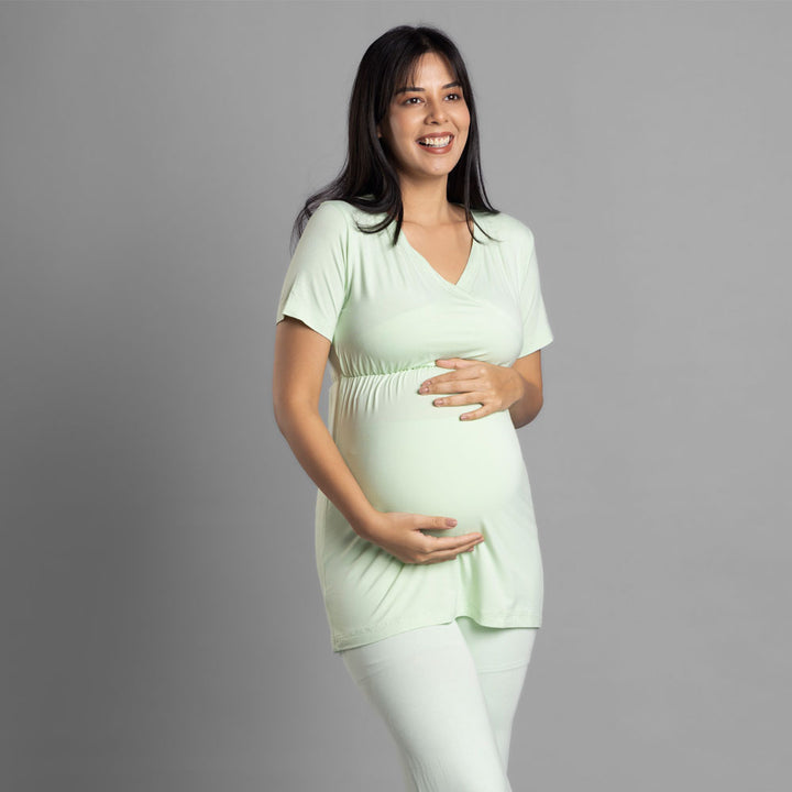 Block Hop Maternity Top - Lime
