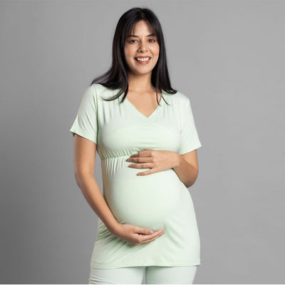 Block Hop Maternity Top - Lime