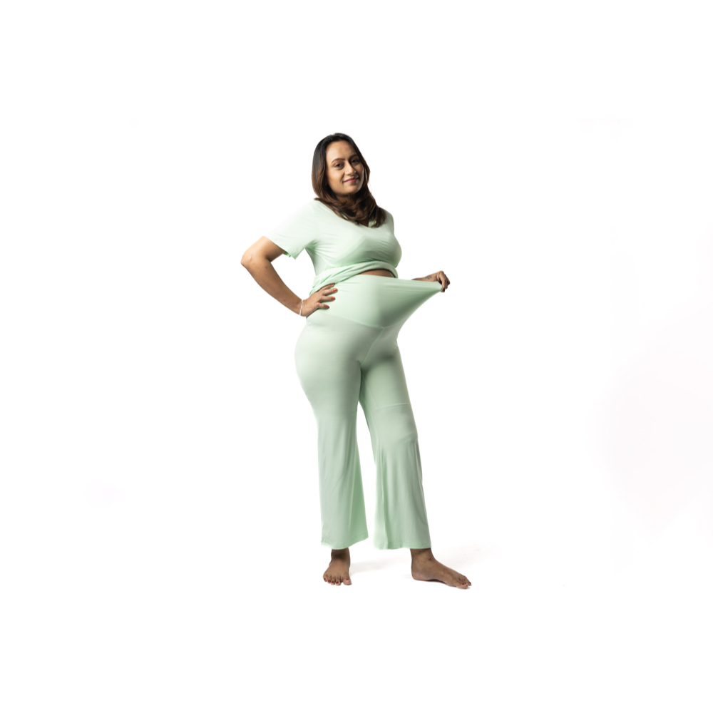 Block Hop Maternity Wrap Co-Ord Set - Lime