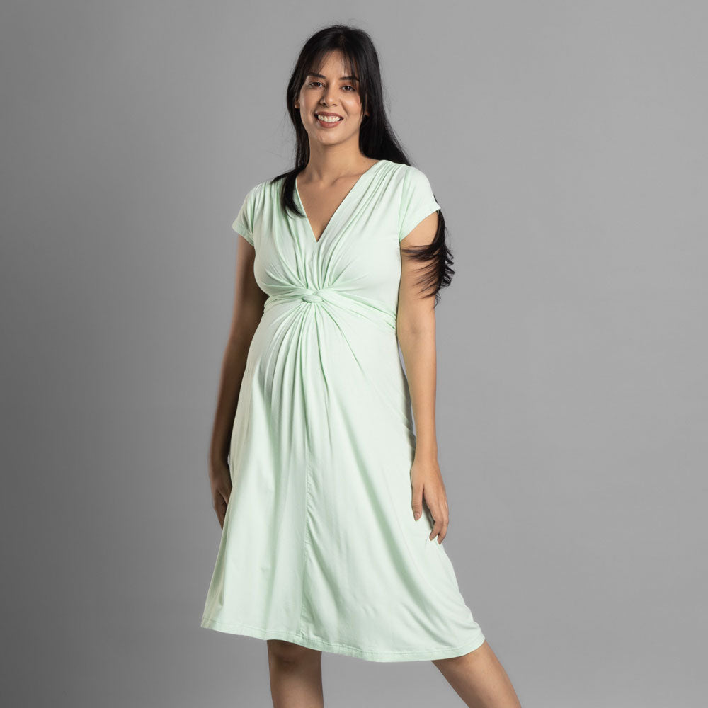 Block Hop Maternity Everyday Dress - Lime