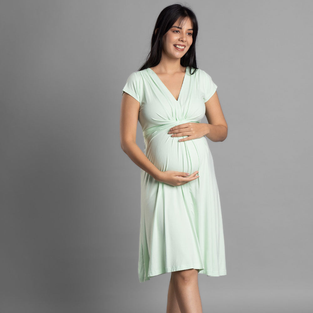 Block Hop Maternity Everyday Dress - Lime