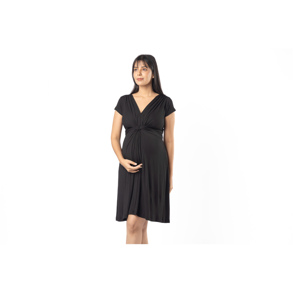 Block Hop Black Maternity Everyday Dress