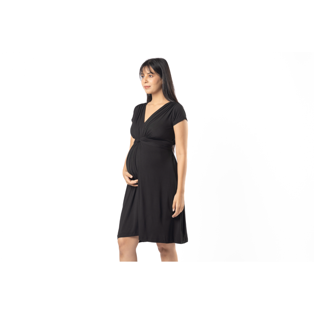 Block Hop Black Maternity Everyday Dress