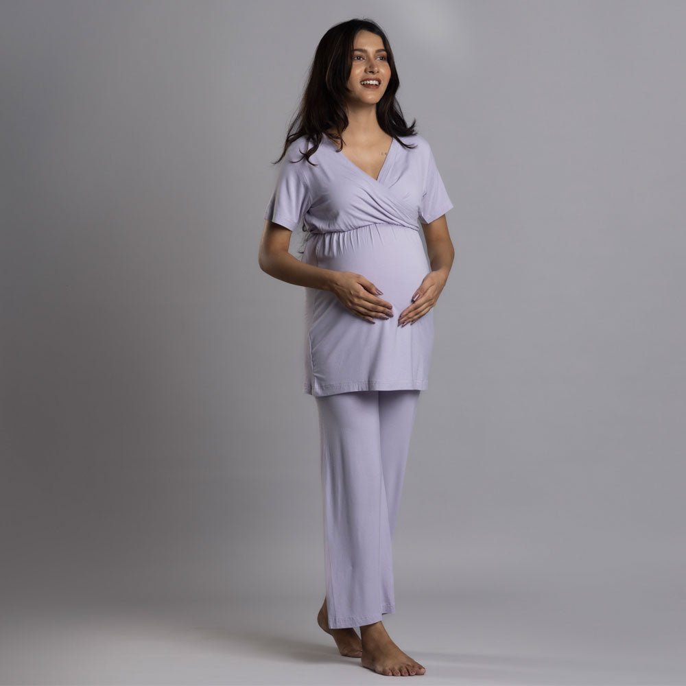 Block Hop Lilac Maternity Co-Ord Set