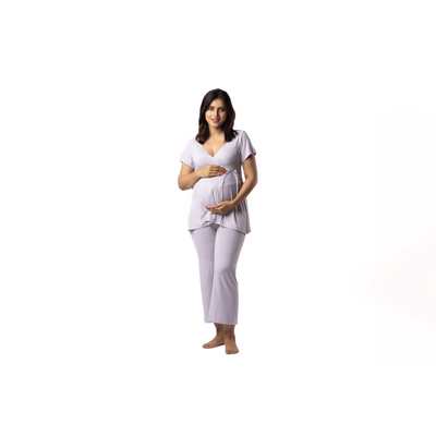 Block Hop Lilac Maternity Wrap Co-Ord Set