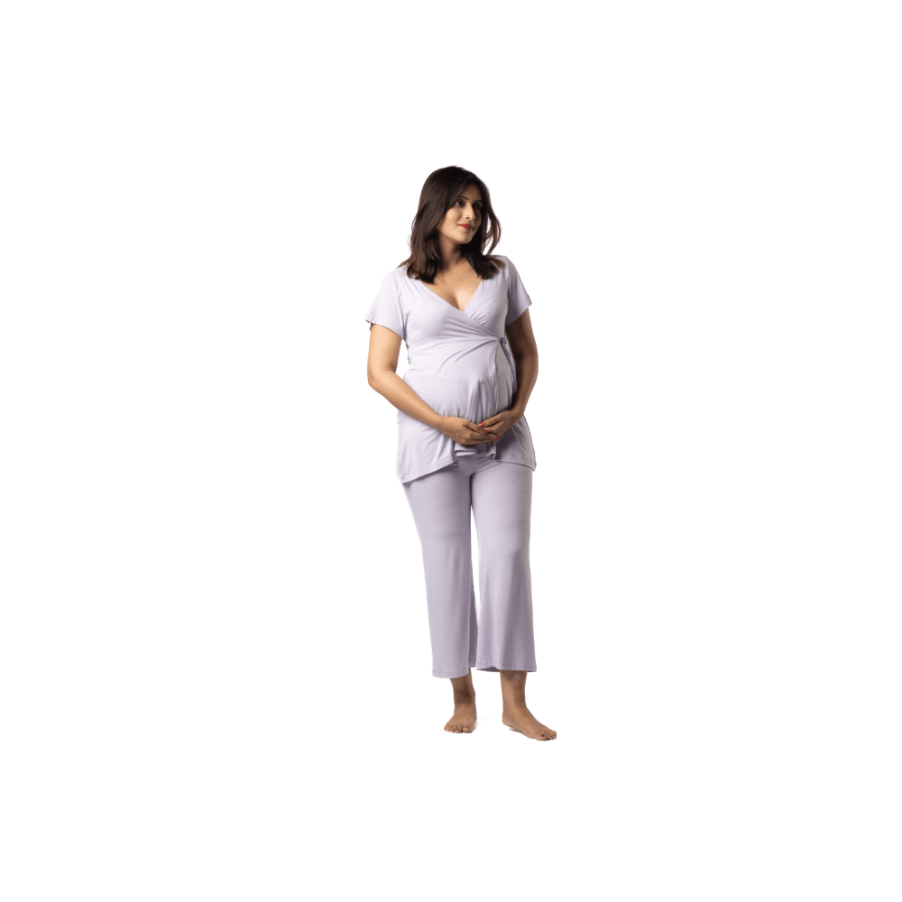 Block Hop Lilac Maternity Wrap Co-Ord Set