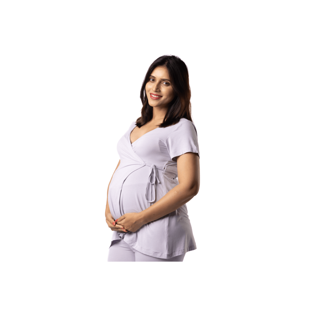 Block Hop Lilac Maternity Wrap Co-Ord Set