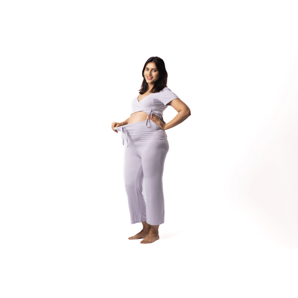 Block Hop Lilac Maternity Wrap Co-Ord Set