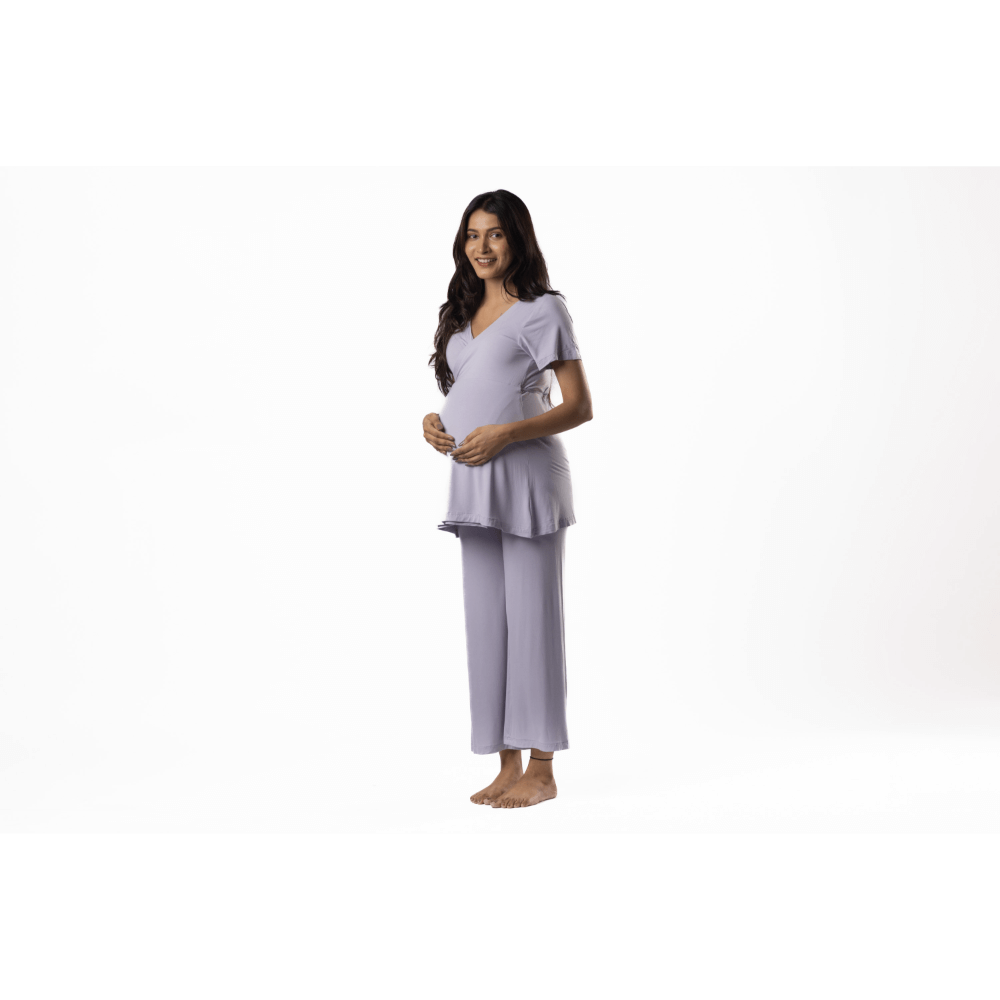 Block Hop Lilac Maternity Wrap Co-Ord Set