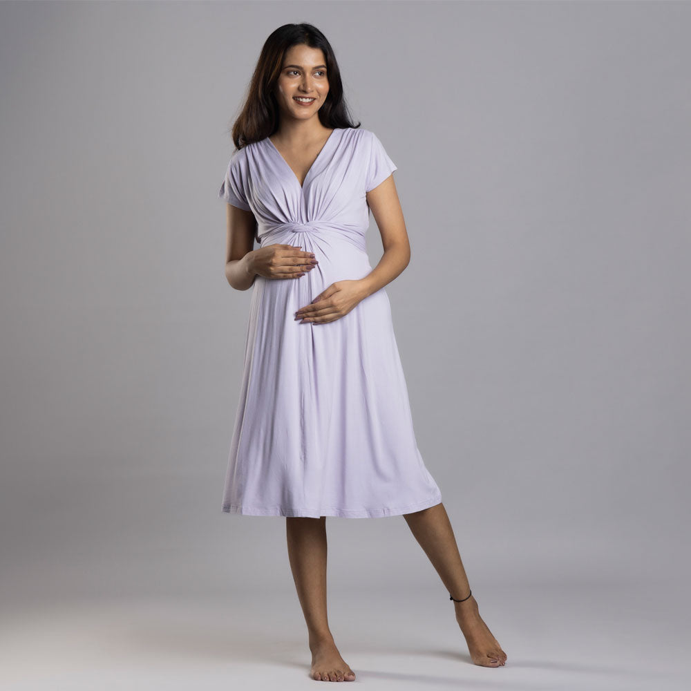 Block Hop Lilac Maternity Everyday Dress